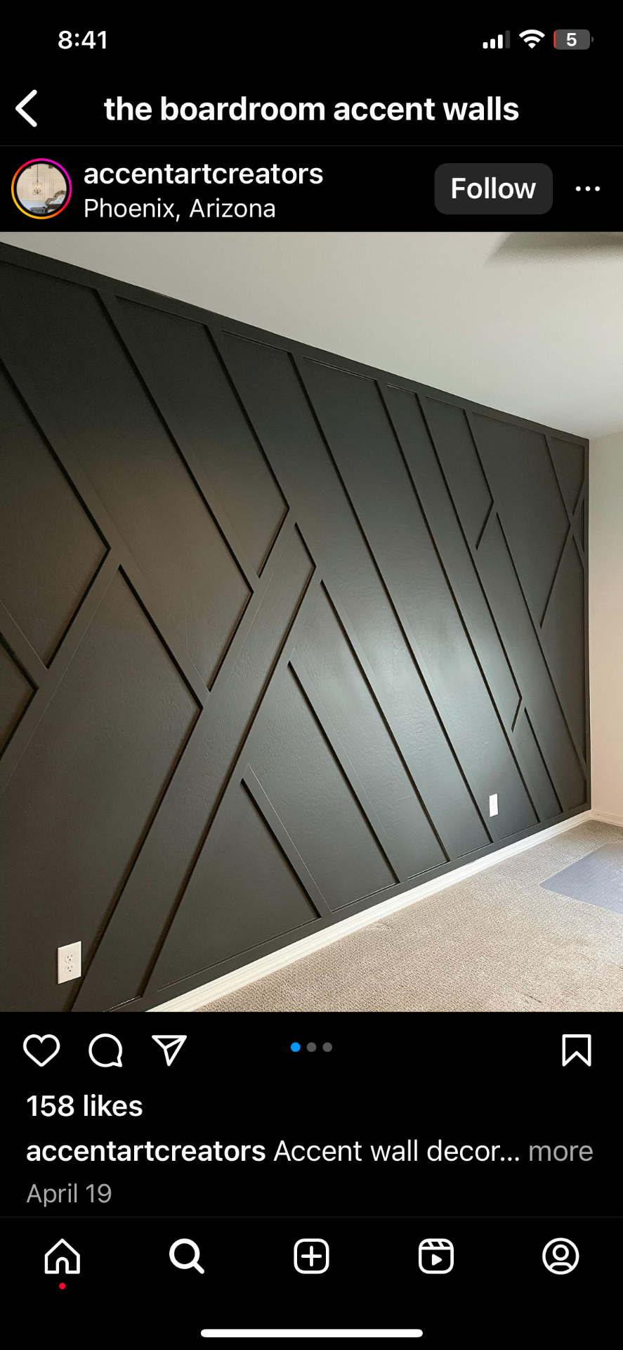 Modern Geometric Accent Wall - Professional Painting Services in North Dallas